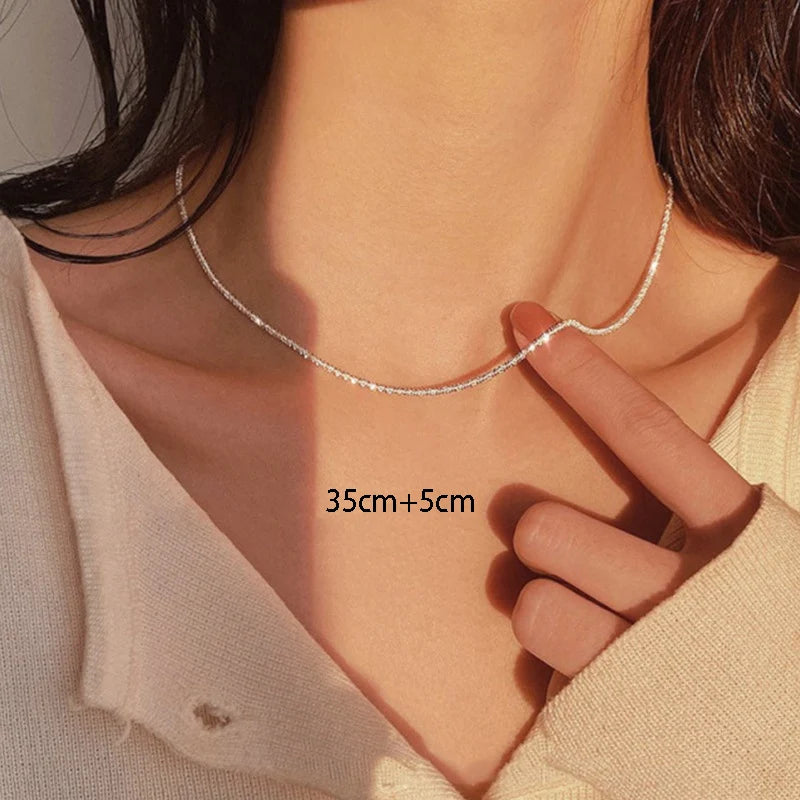 Sparkling Choker Clavicle Chain Necklace | Wovetsa
