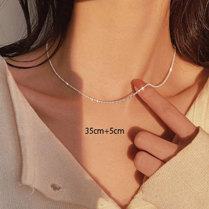 Sparkling Choker Clavicle Chain Necklace | Wovetsa