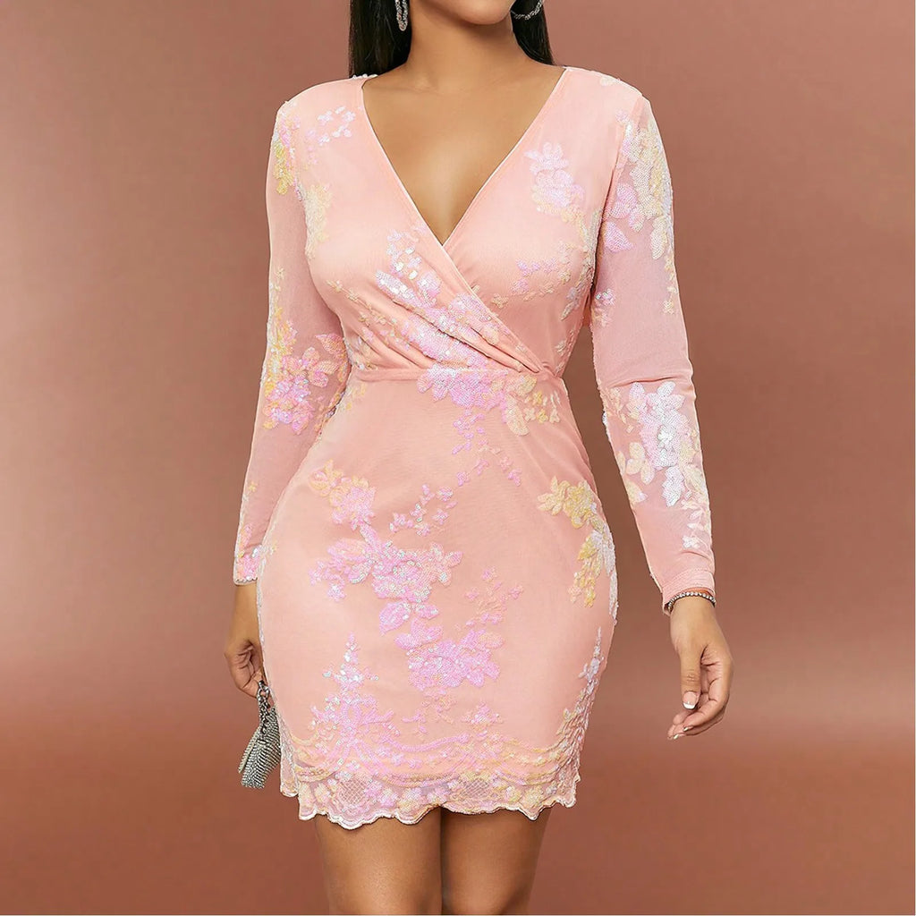 A-line Plus Size Prom Dress Women Clothes Women's Sequin Glitter Party Club Dress One Shoulder Pleated Cocktail платье женское