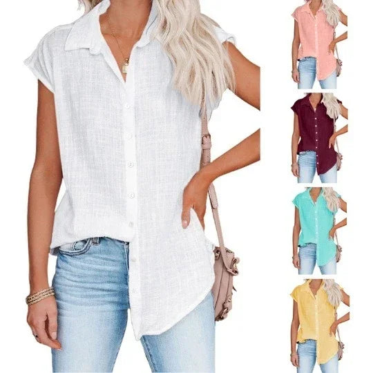 Loose Short Sleeve Casual Shirt | Wovetsa