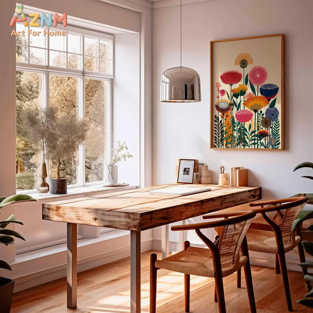 Colorful Botanical Floral Canvas Print | Wovetsa