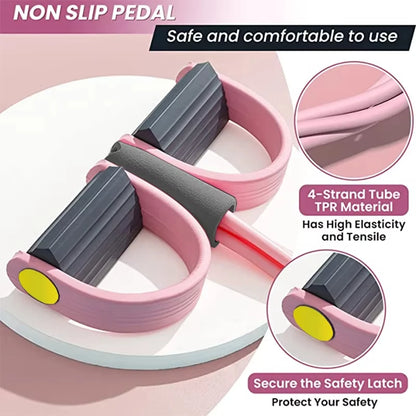 4-Tube Pedal Resistance Band for Women — Full Body Home Workout | Wovetsa