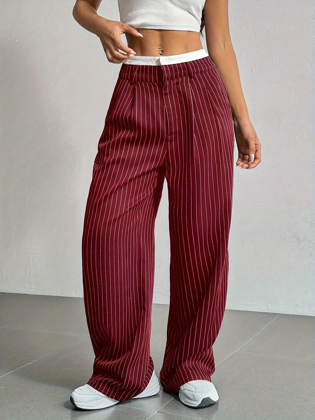 Striped Wide Leg Pants | Wovetsa