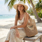Handwoven Straw Beach Tote | Wovetsa