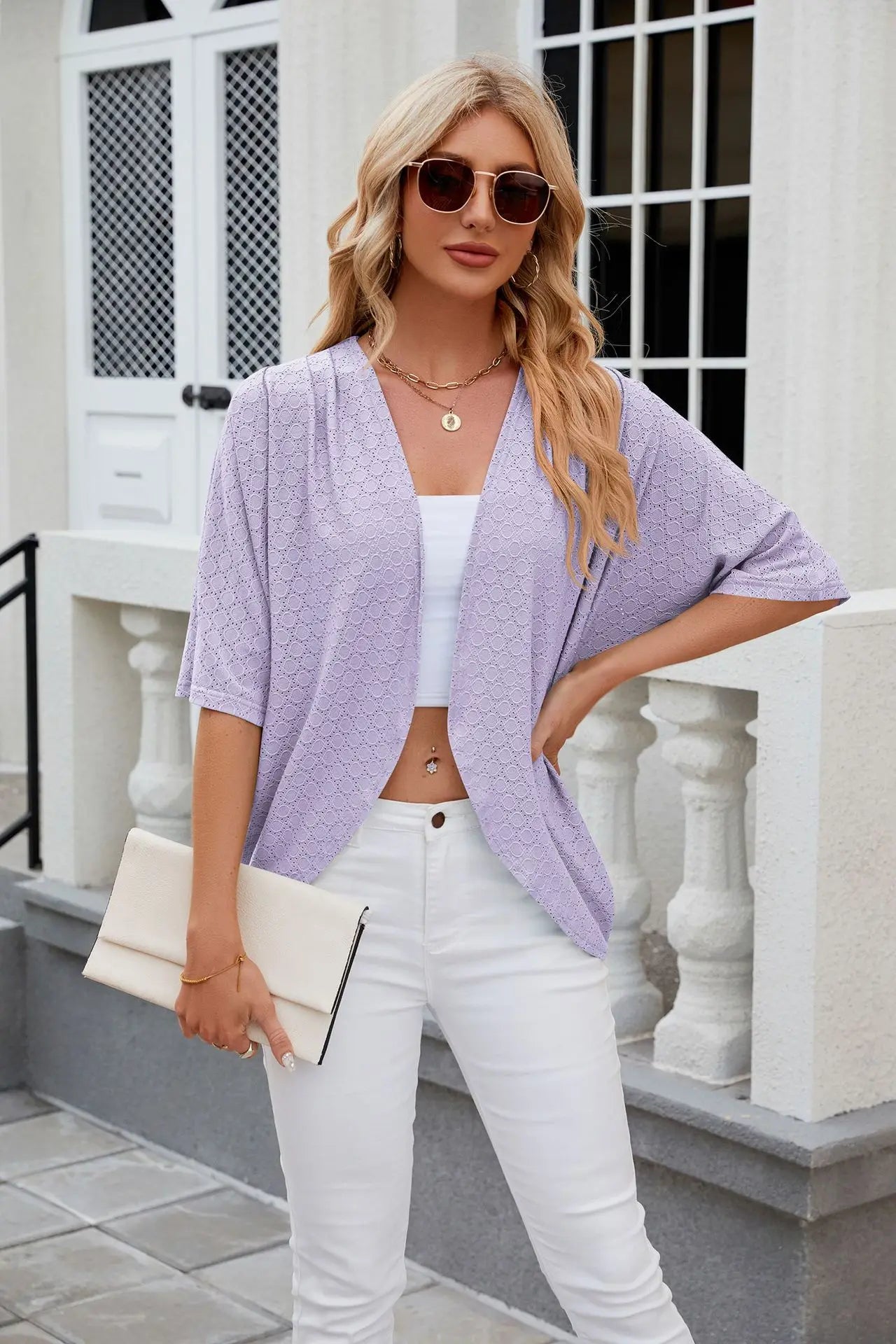 Cropped Open-Front Cardigan | Wovetsa
