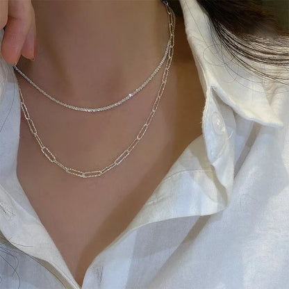 Sparkling Choker Clavicle Chain Necklace | Wovetsa