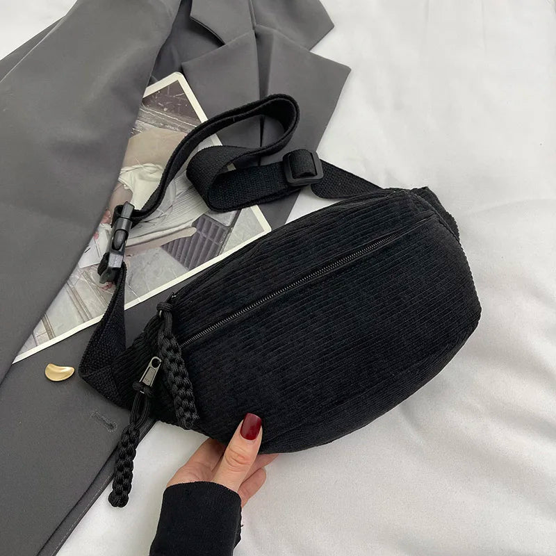 Corduroy Fanny Pack Crossbody Waist Bag | Wovetsa