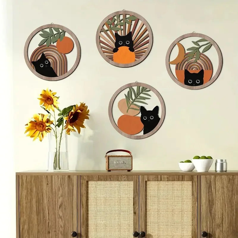 Bohemian Wood Wall Sculpture Set | Wovetsa