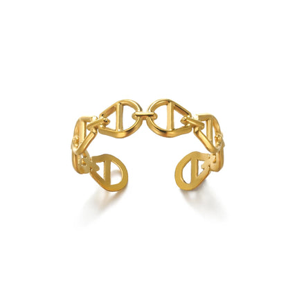 Gold-Tone Stainless Steel Cocktail Ring | Wovetsa
