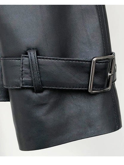 Short Black Faux Leather Jacket | Wovetsa