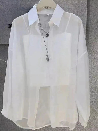 Plus Size Ice Silk Chiffon Blouse | Wovetsa