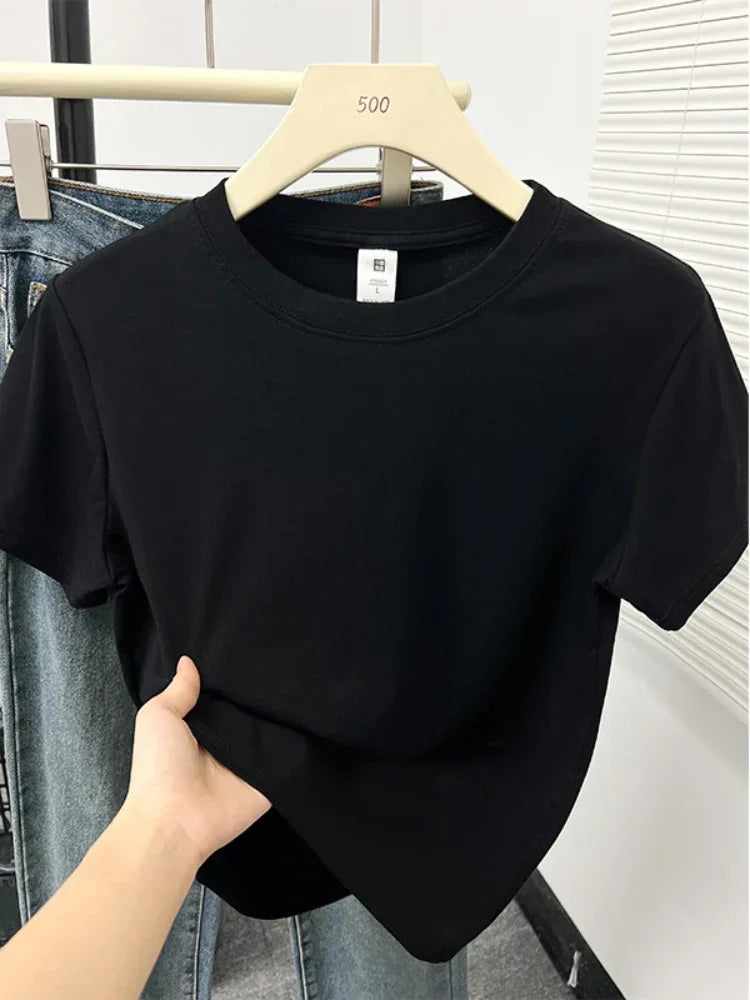 Solid Short Sleeve Casual Top | Wovetsa