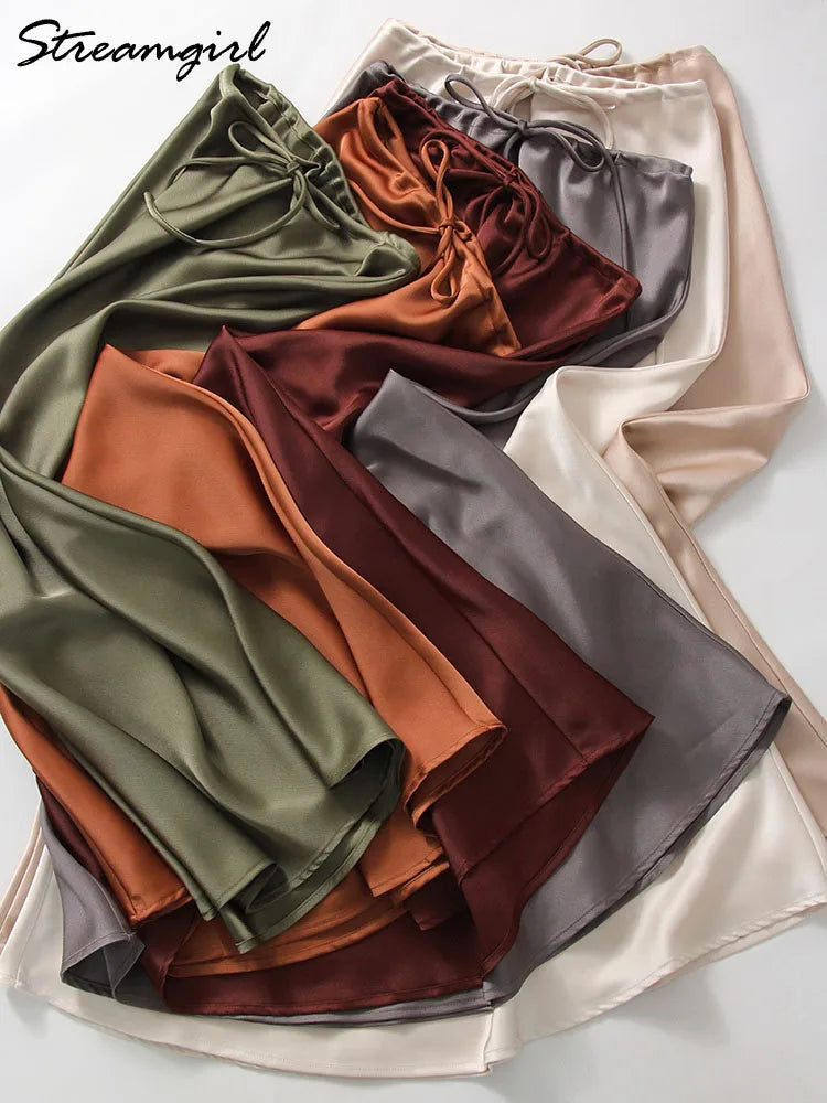 Satin Maxi Skirt | Wovetsa