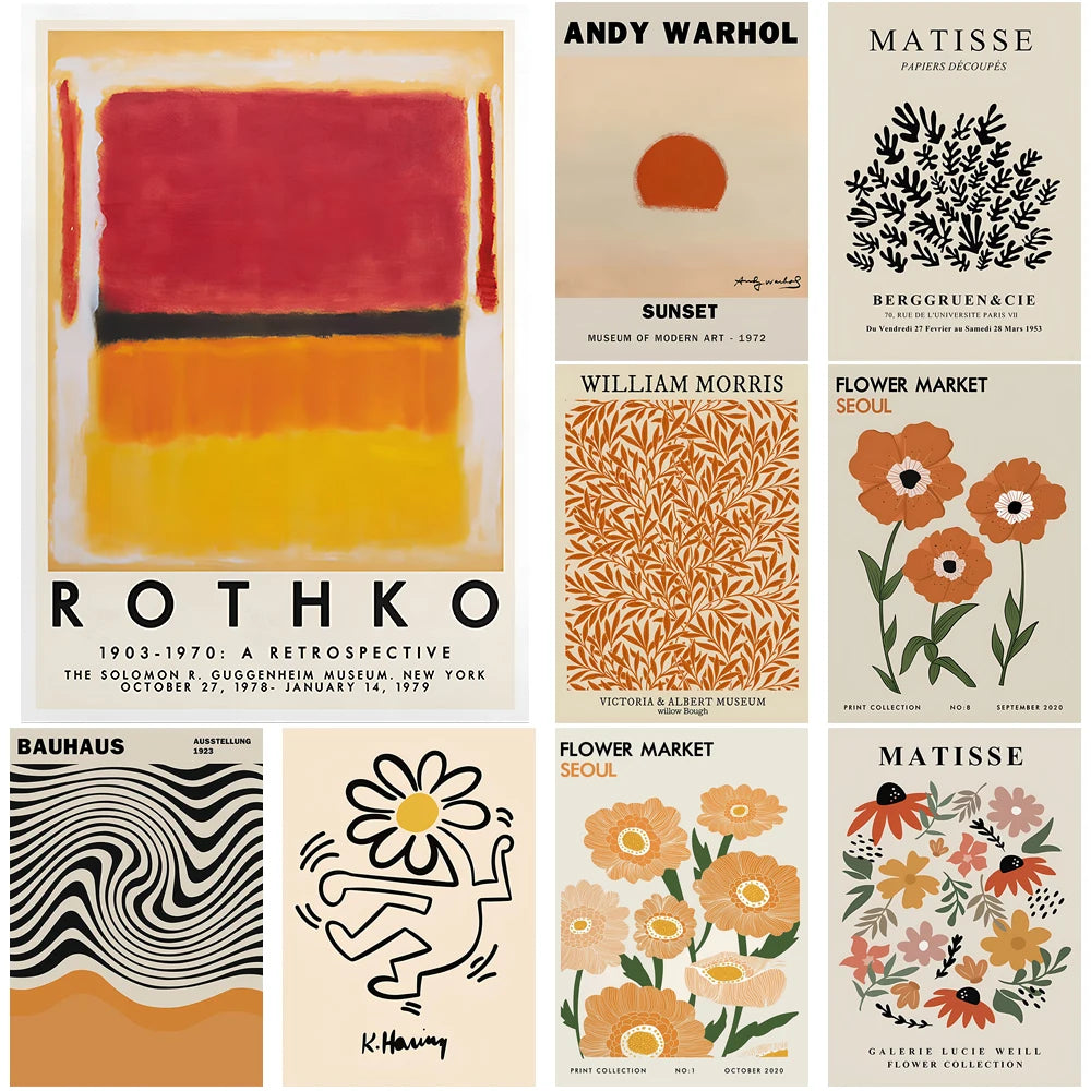Abstract Art Poster Print Yayoi Kusama Matisse Rothko | Wovetsa