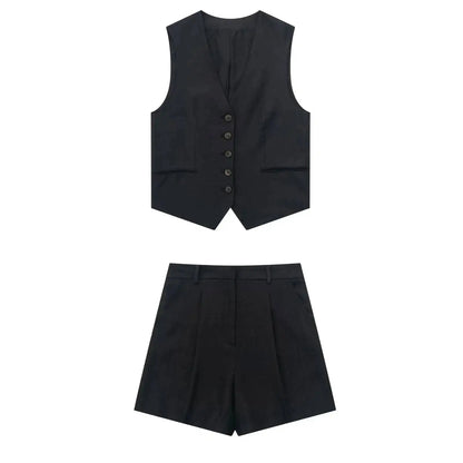 Green Vest & Shorts Set | Wovetsa