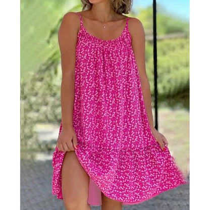 Floral Print Spaghetti Strap Sundress | Wovetsa