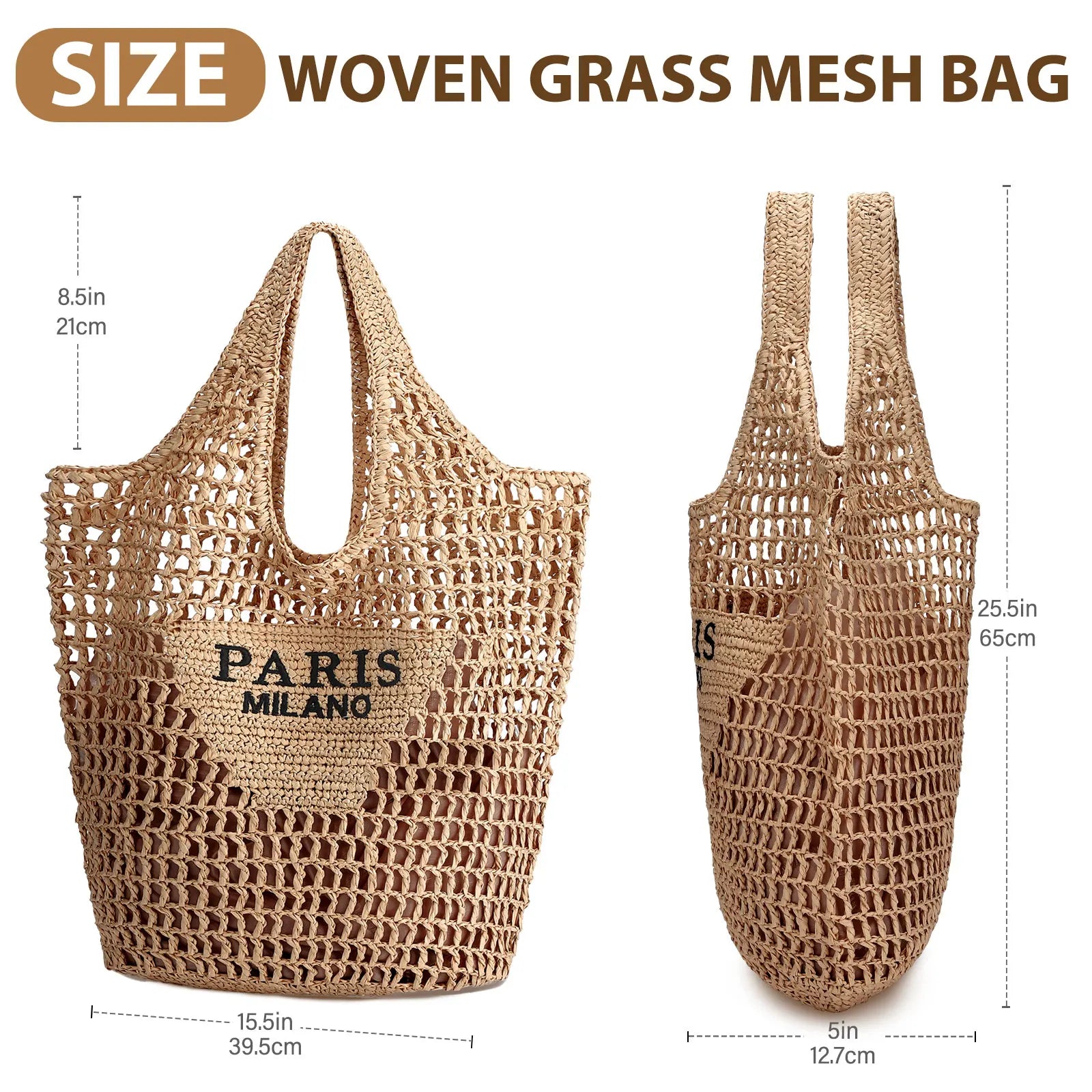 Handwoven Straw Beach Tote | Wovetsa
