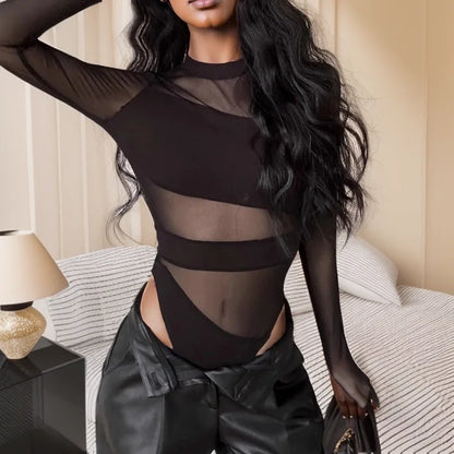 Cut Cross Hollow Mesh Jumpsuit | Wovetsa