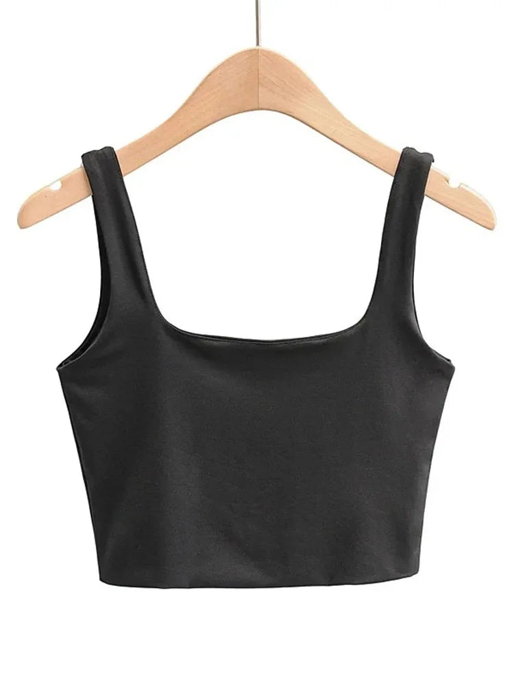 Square Neck Sleeveless Tank Top | Wovetsa