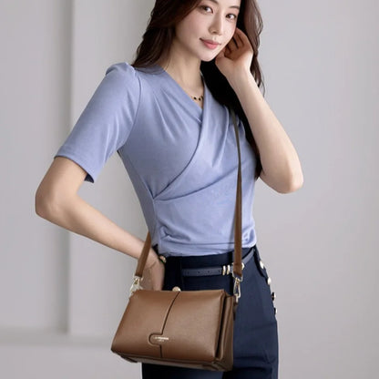 Soft PU Leather Flap Shoulder Bag | Wovetsa