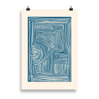Blue Line Art Abstract Canvas Print | Wovetsa