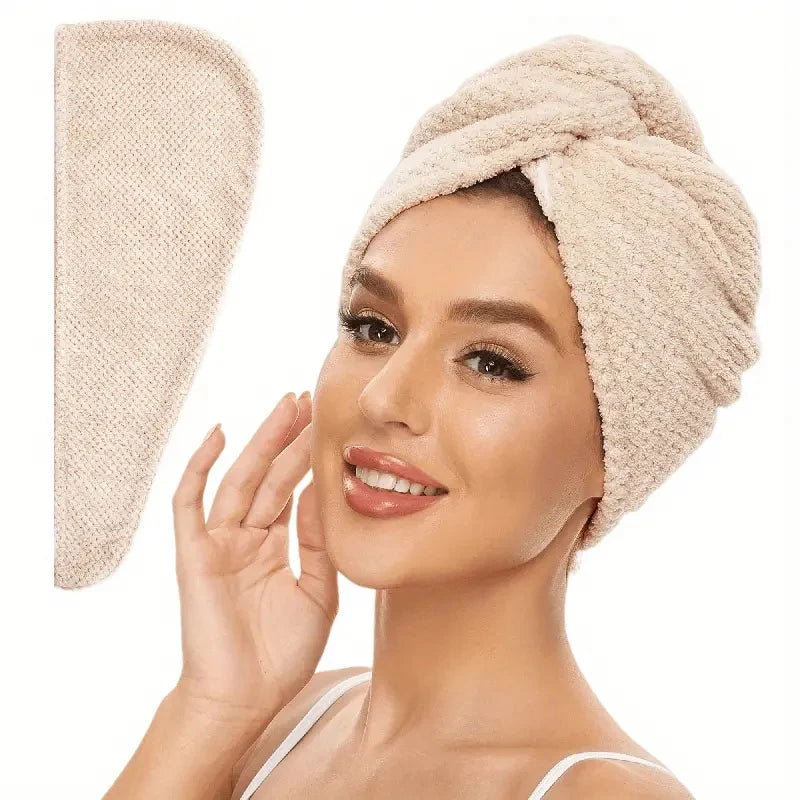 Microfiber Hair Towel Wrap Absorbent Button-Down | Wovetsa