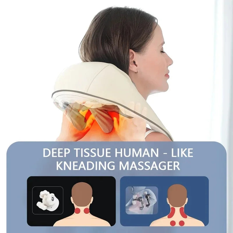 Wireless Neck & Shoulder Massager Shawl for Women — Deep Kneading Relief | Wovetsa