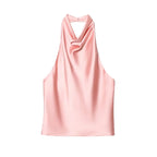 Satin Halter Backless Camisole Top | Wovetsa