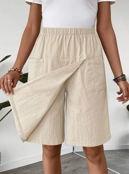Wide-Leg Slit Culottes | Wovetsa