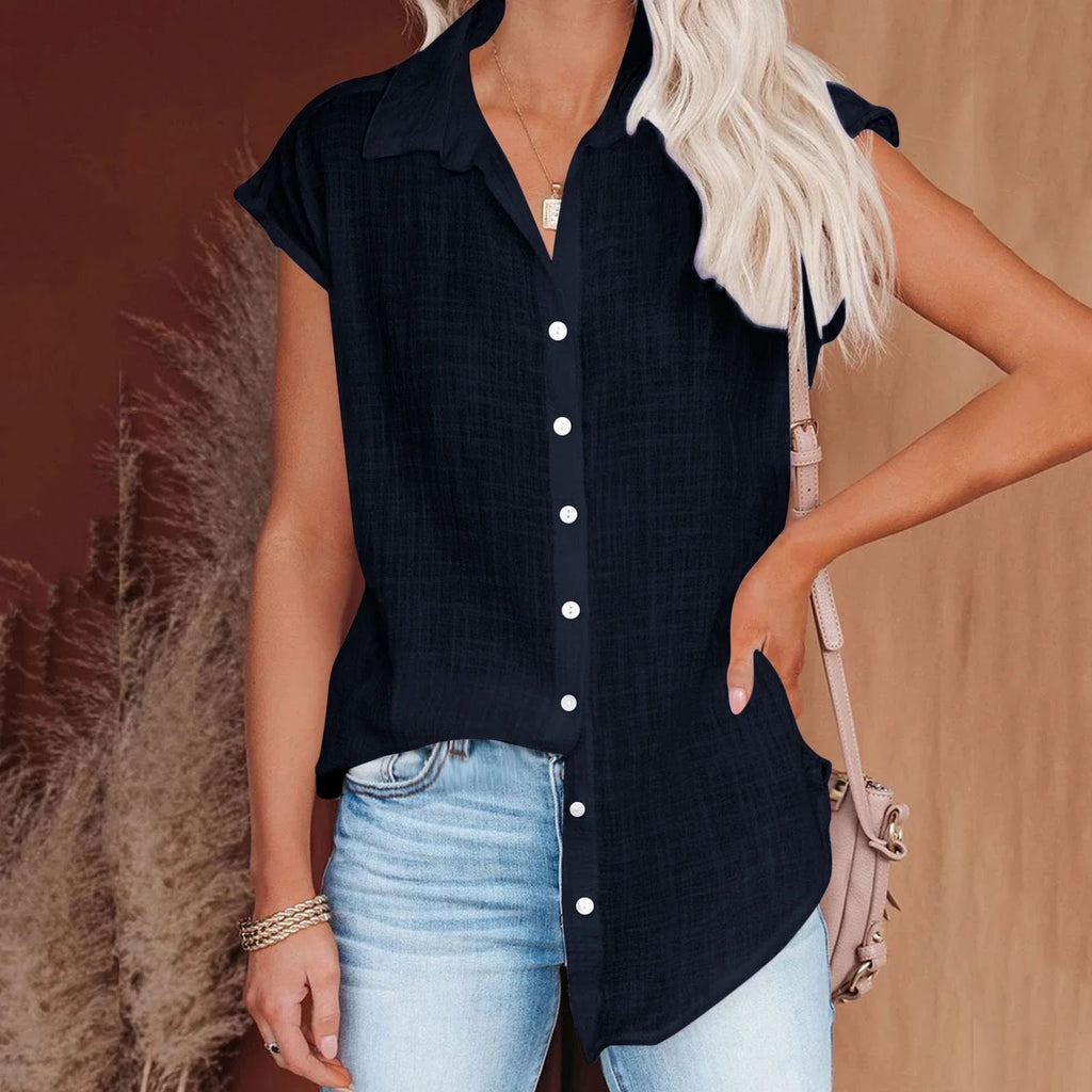 Loose Short Sleeve Casual Shirt | Wovetsa
