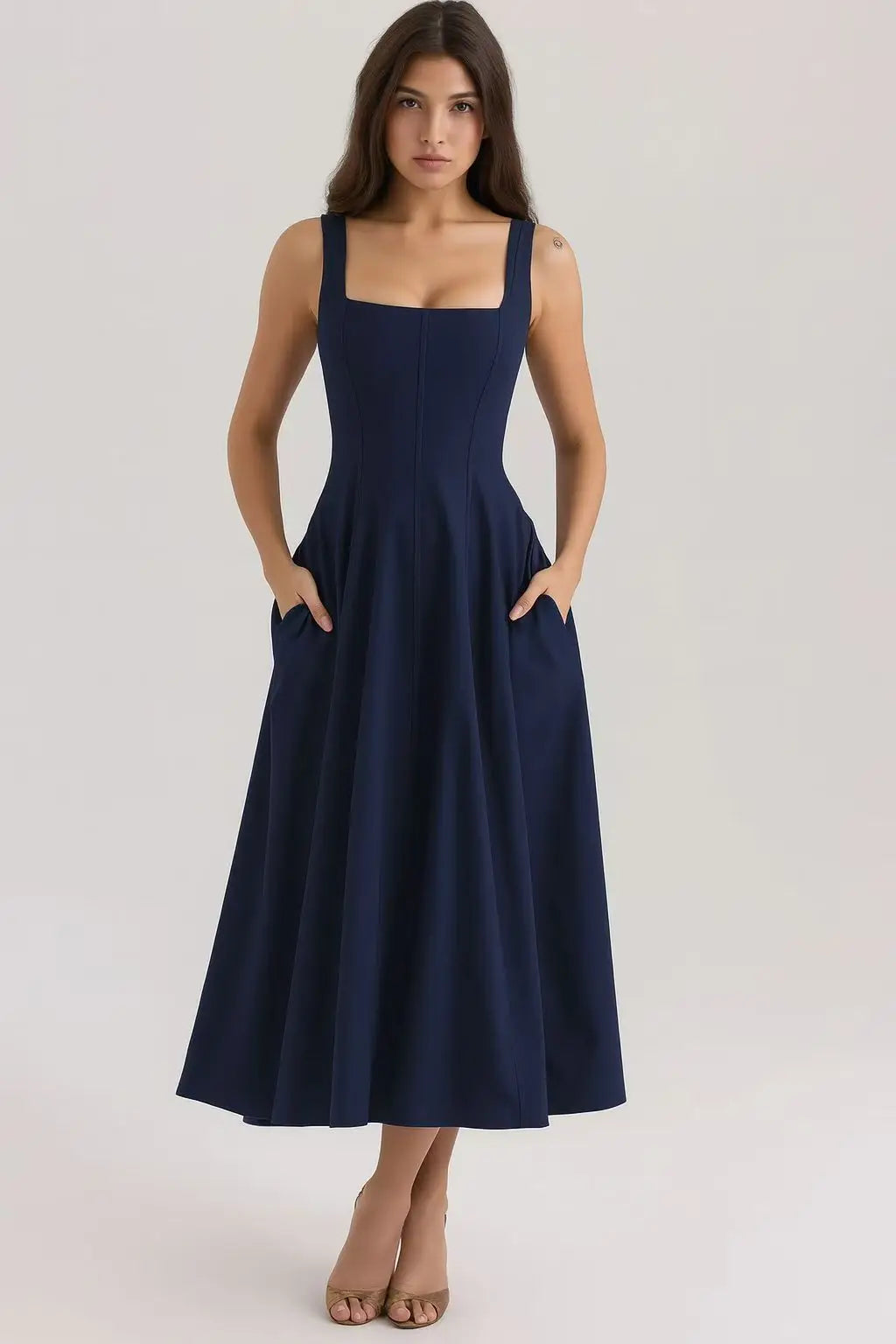 Floral Corset Midi Sun Dress | Wovetsa