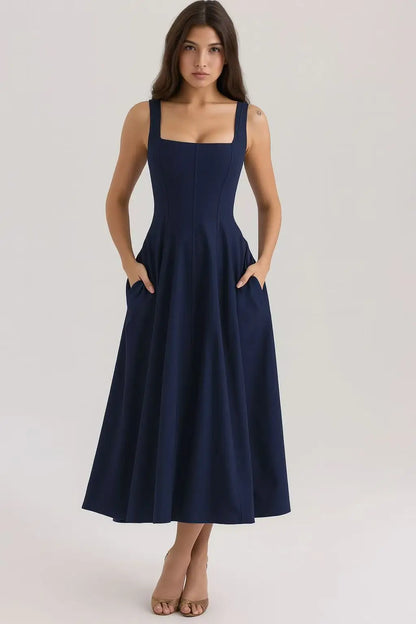Floral Corset Midi Sun Dress | Wovetsa