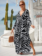 Animal Print Kaftan Beach Cover-Up Dress | Wovetsa