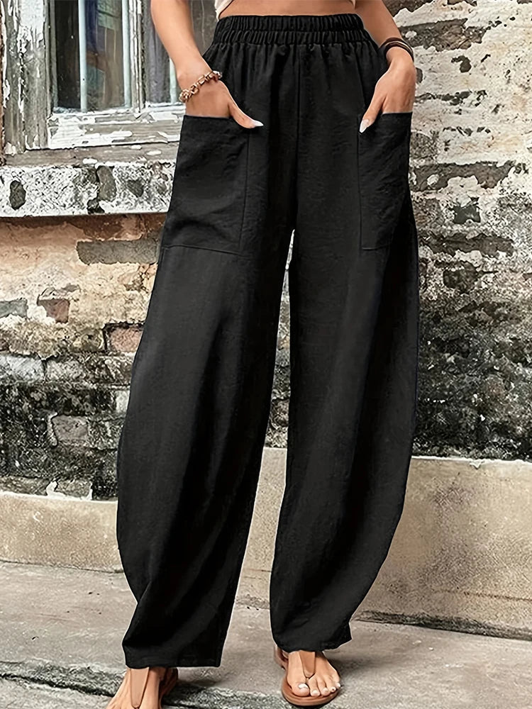 Plus Size Harem Wide-Leg Trousers | Wovetsa