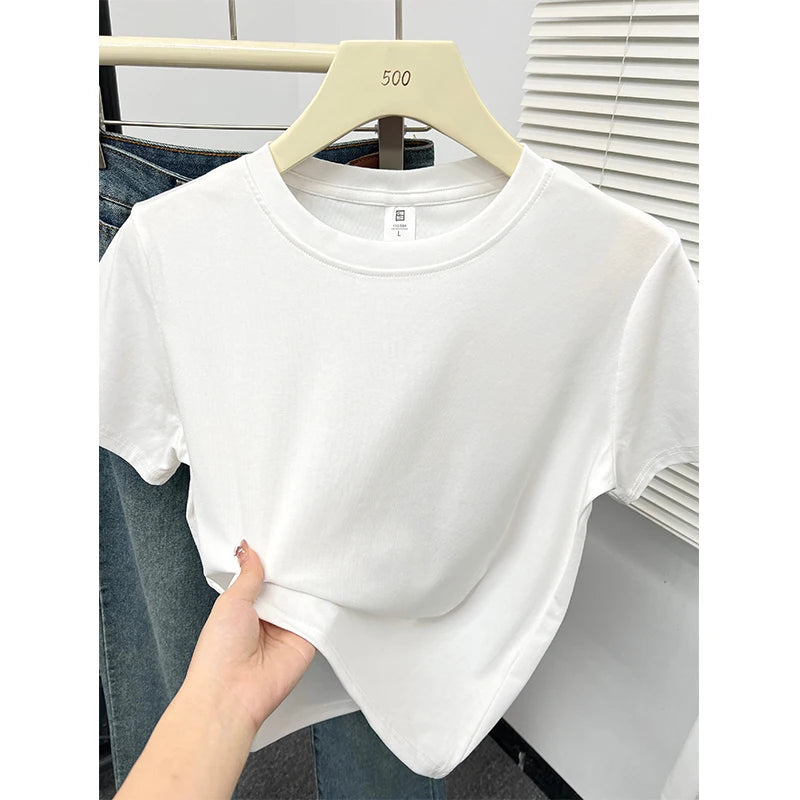Solid Short Sleeve Casual Top | Wovetsa