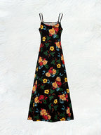 Rose Floral Spaghetti Strap Maxi Dress | Wovetsa