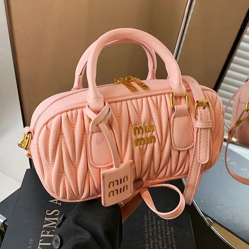 Pleated Bowling Shoulder Bag | Wovetsa
