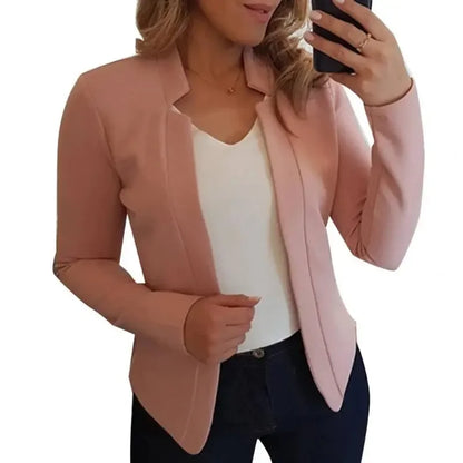 Open Stitch Mandarin Collar Blazer | Wovetsa