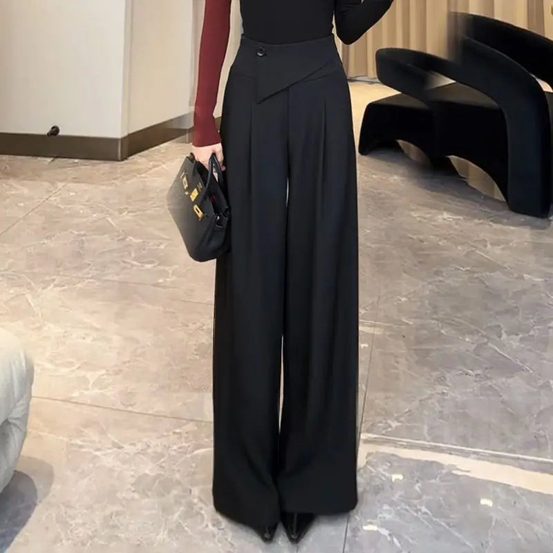 Retro High-Waist Wide Leg Trousers | Wovetsa