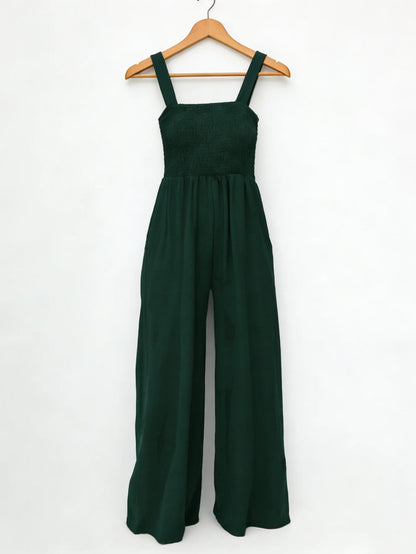 Solid Color Wide Leg Jumpsuit | Wovetsa