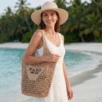 Handwoven Straw Beach Tote | Wovetsa