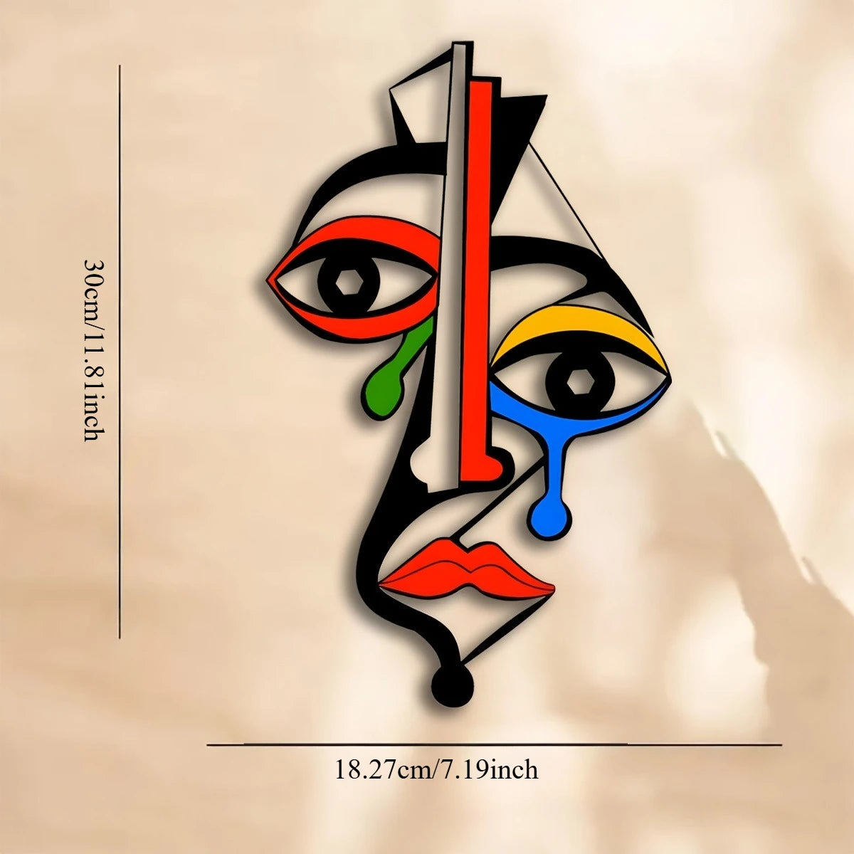 Cubist Face Metal Wall Art | Wovetsa