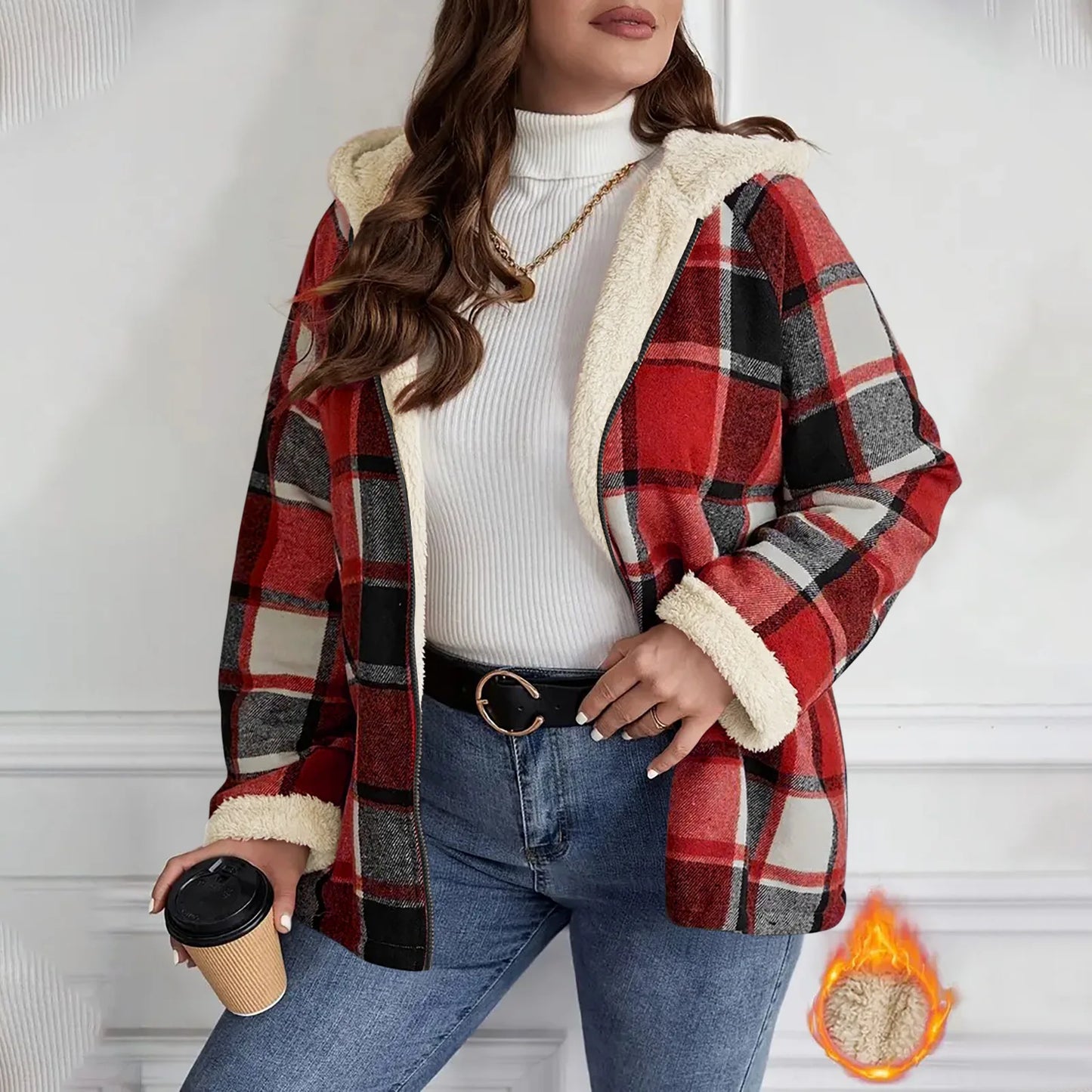 Plaid Hooded Zip Jacket | Wovetsa