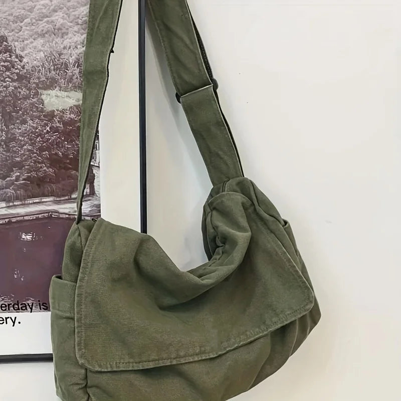 Vintage Canvas Messenger Crossbody Bag | Wovetsa