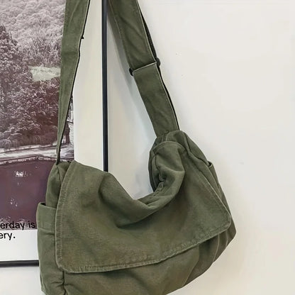 Vintage Canvas Messenger Crossbody Bag | Wovetsa