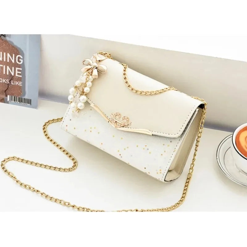 Chain Pendant PU Satchel Crossbody Bag | Wovetsa