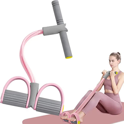 4-Tube Pedal Resistance Band for Women — Full Body Home Workout | Wovetsa