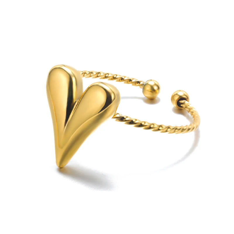 Gold-Tone Stainless Steel Cocktail Ring | Wovetsa