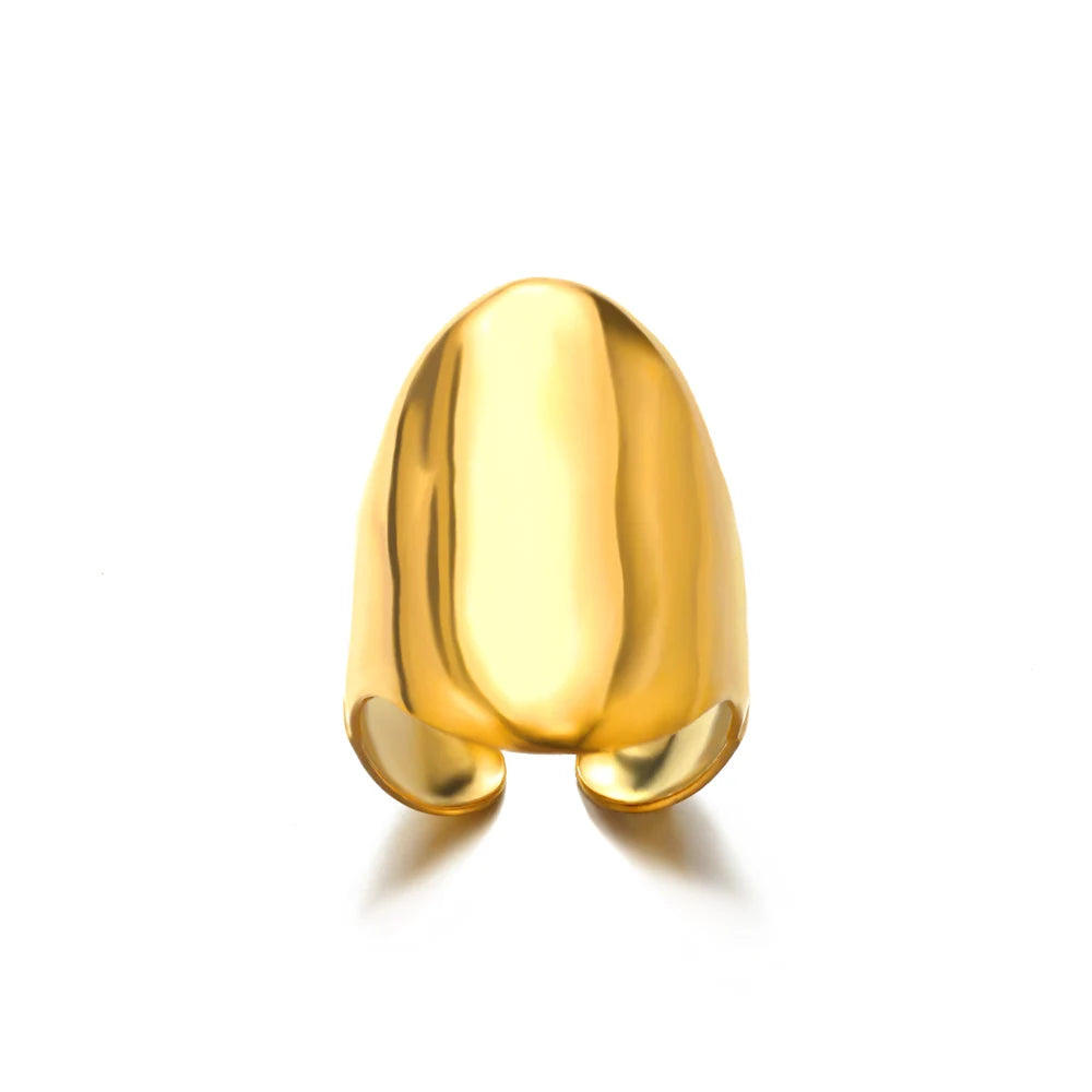 Gold-Tone Stainless Steel Cocktail Ring | Wovetsa