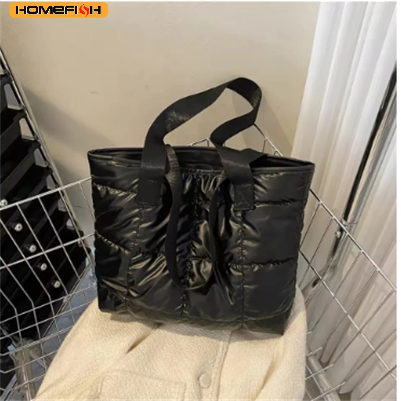Quilted PU Leather Tote Bag | Wovetsa